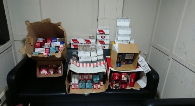  Aşkale'de kaçak alkol ve sigara operasyonu